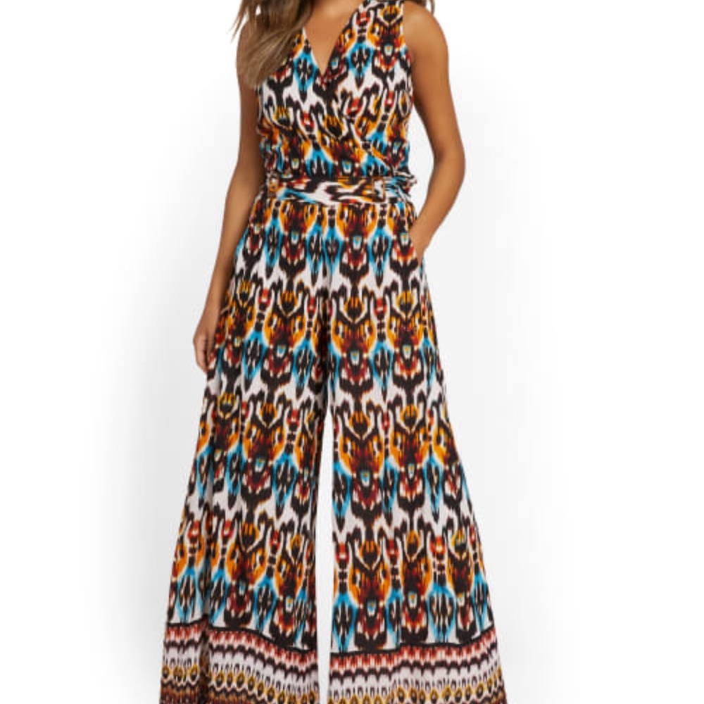 Ikat Print Palazzo Pants